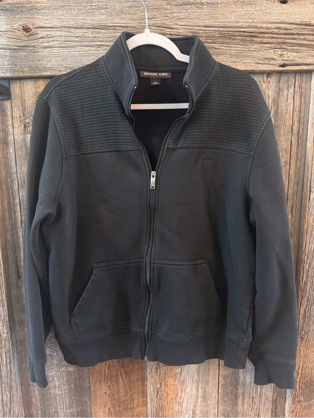 Michael Kors Men’s Black Full Zip Sweater Jacket Size Large – Classic Minimalist